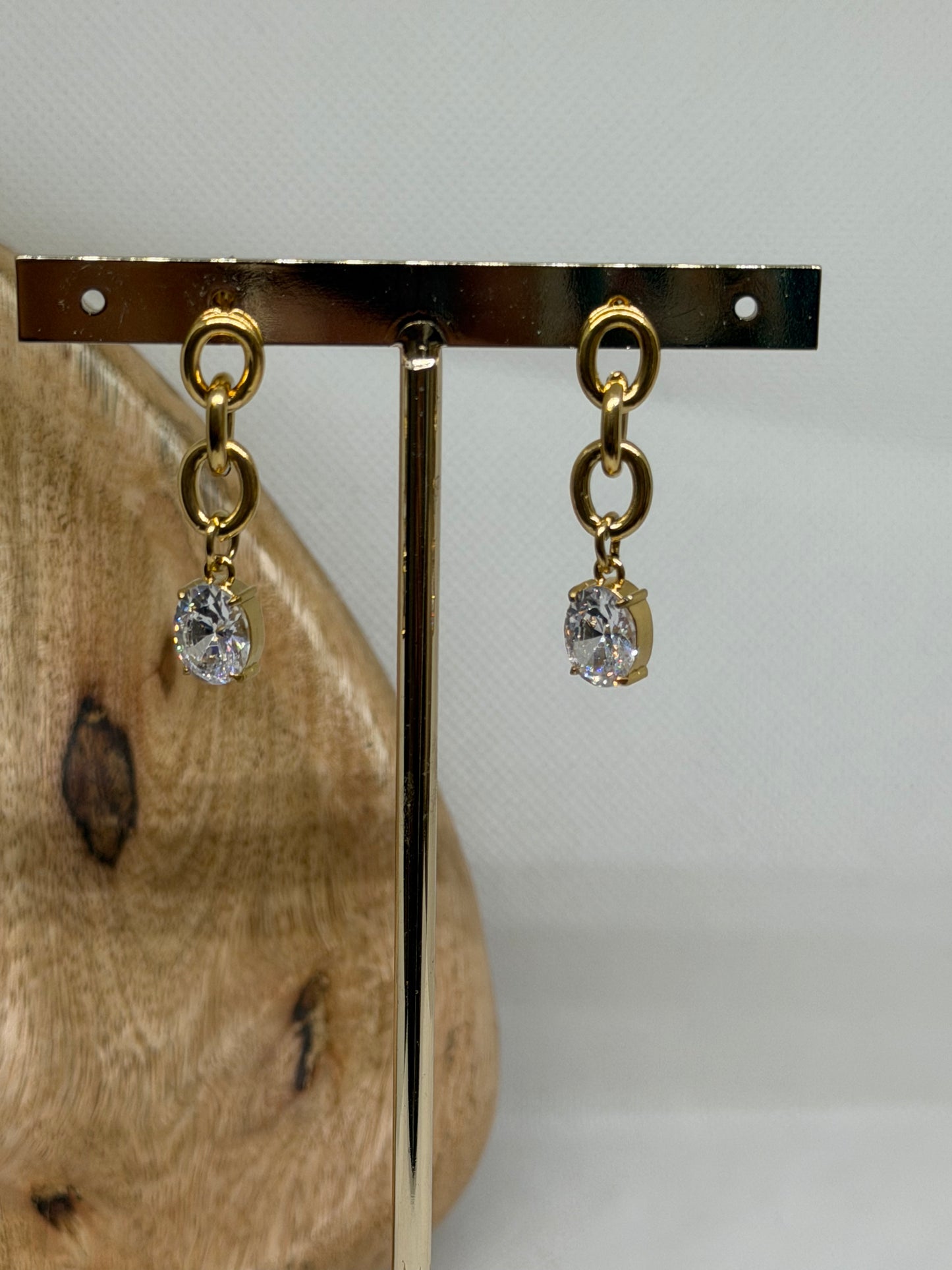 Boucles d'oreilles pendantes avec strass
