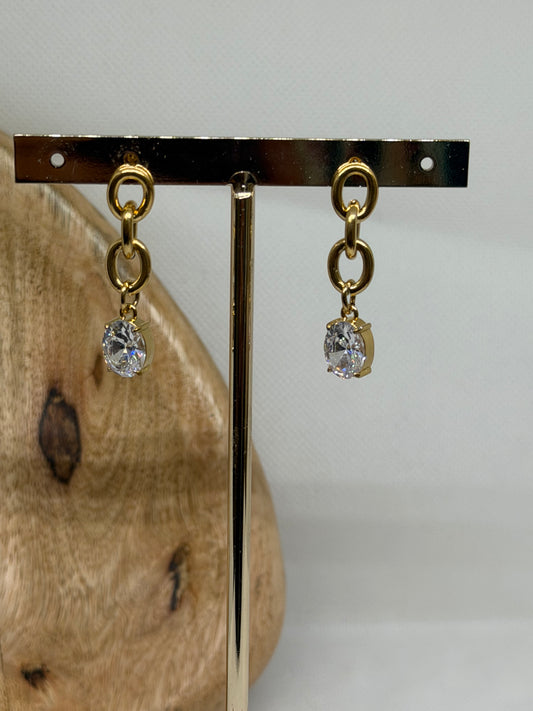 Boucles d'oreilles pendantes avec strass
