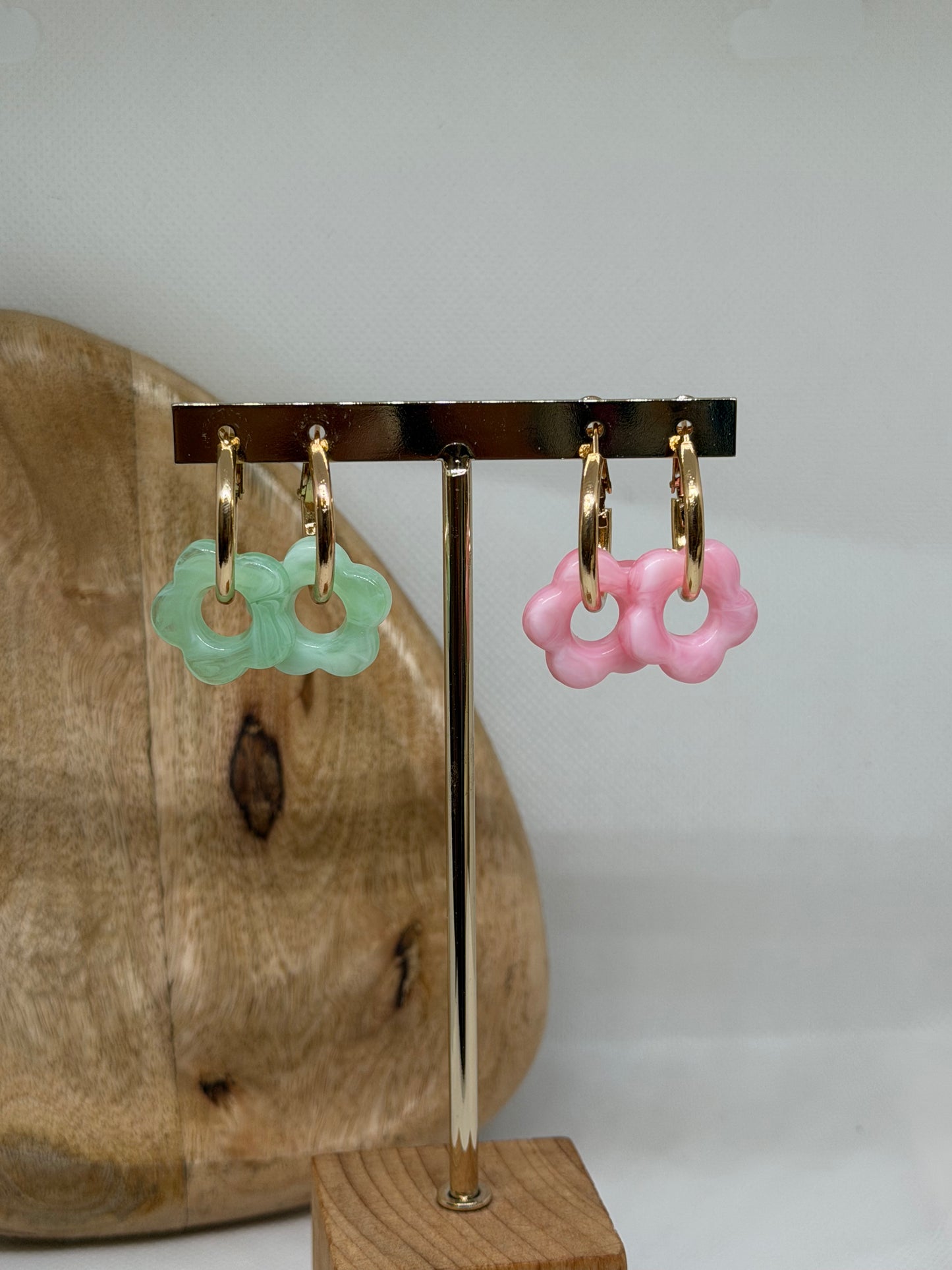 Boucles d’oreilles pampilles fleurs (12 couleurs)