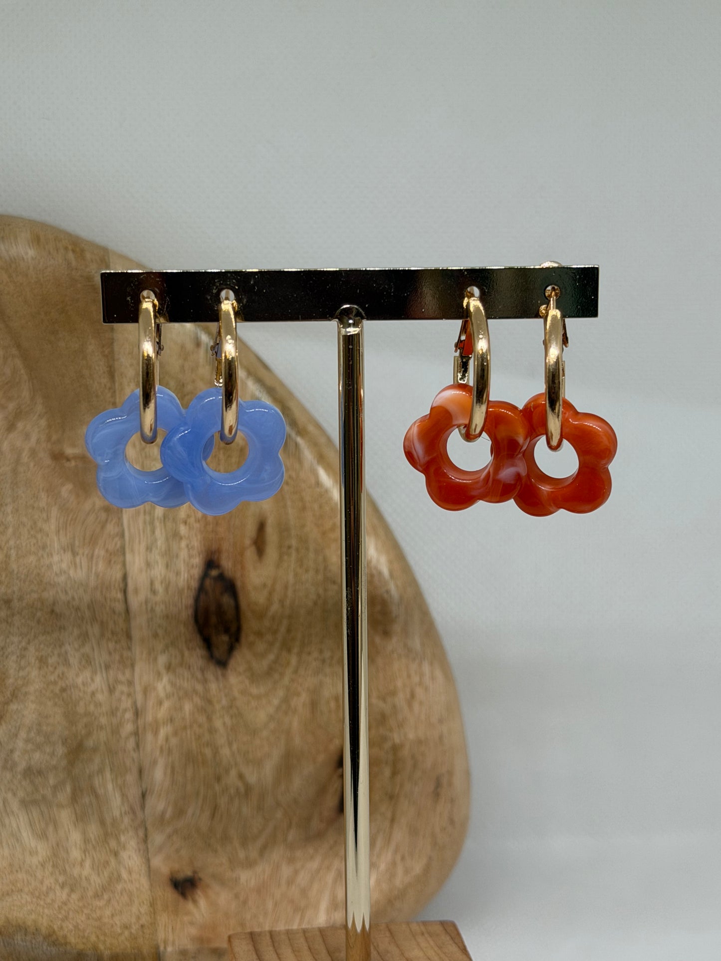 Boucles d’oreilles pampilles fleurs (12 couleurs)