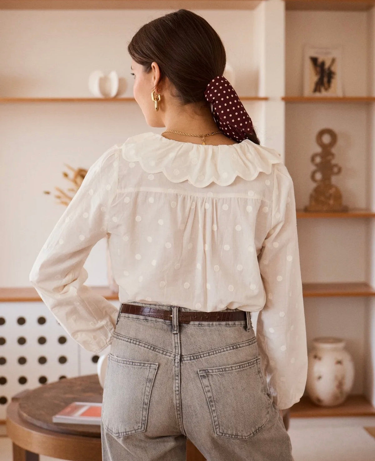 Blouse blanche a pois - Du S au L