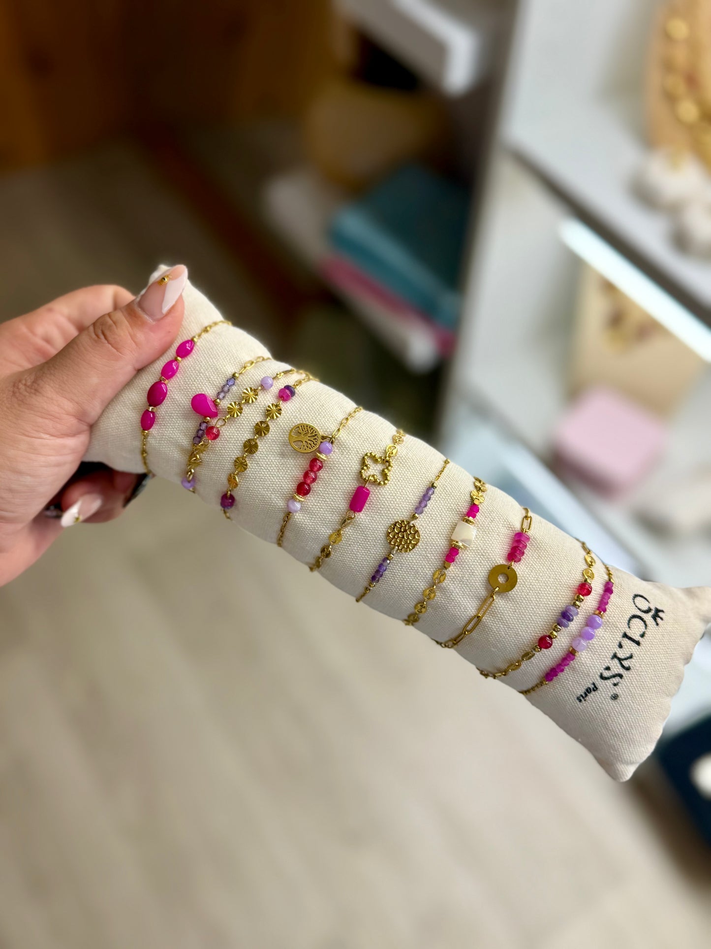 Bracelet rose en acier inoxydable – Octobre Rose 🎀