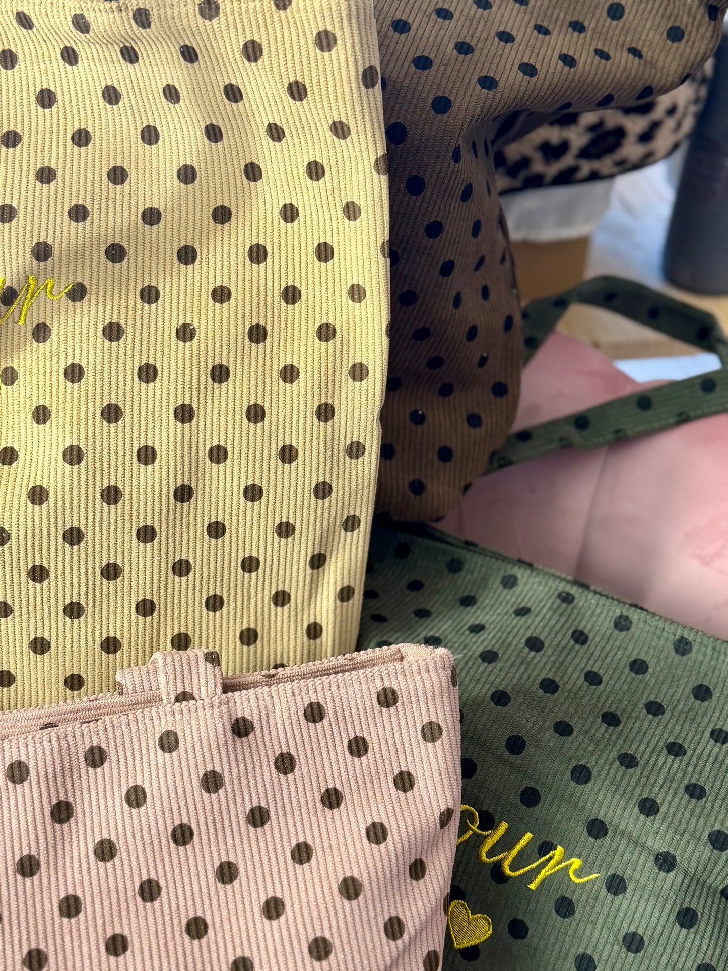 Grand sac à pois AMOUR (4 couleurs)