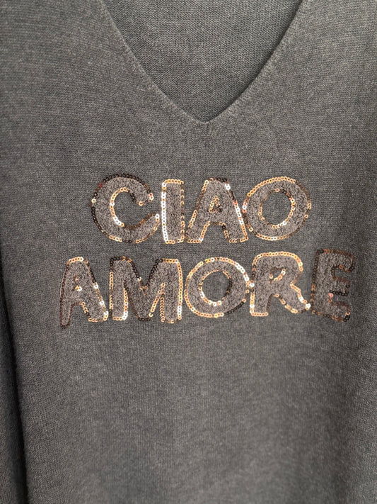 Pull fin Bordeaux “Ciao Amor” – Taille Unique 36 au 46