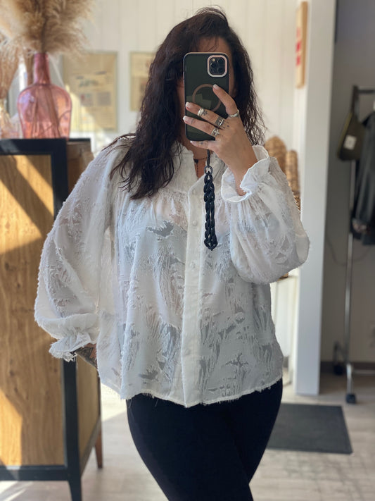 Chemisier blanc fluide style classique