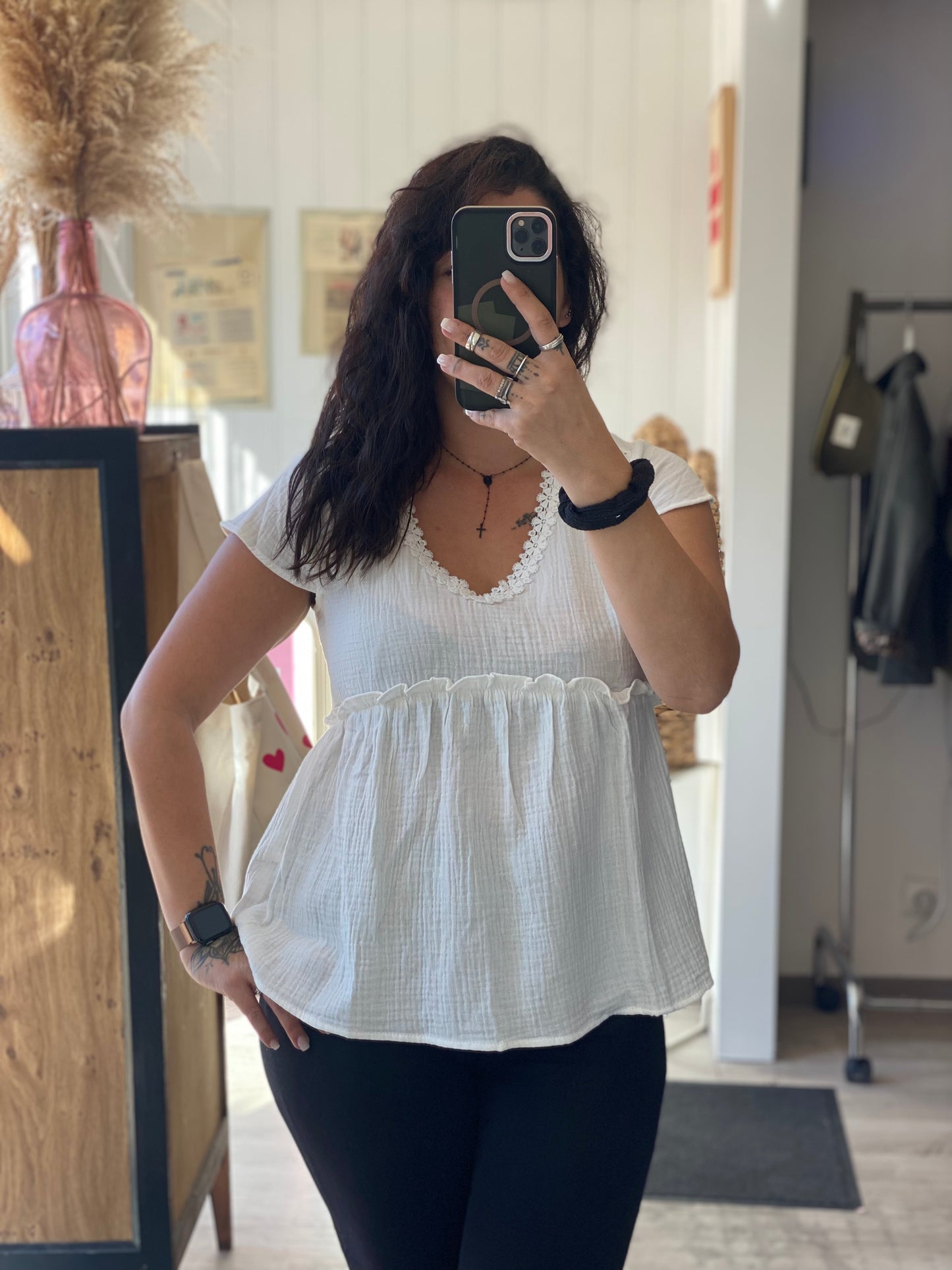 Haut en gaze de coton (3 couleurs)