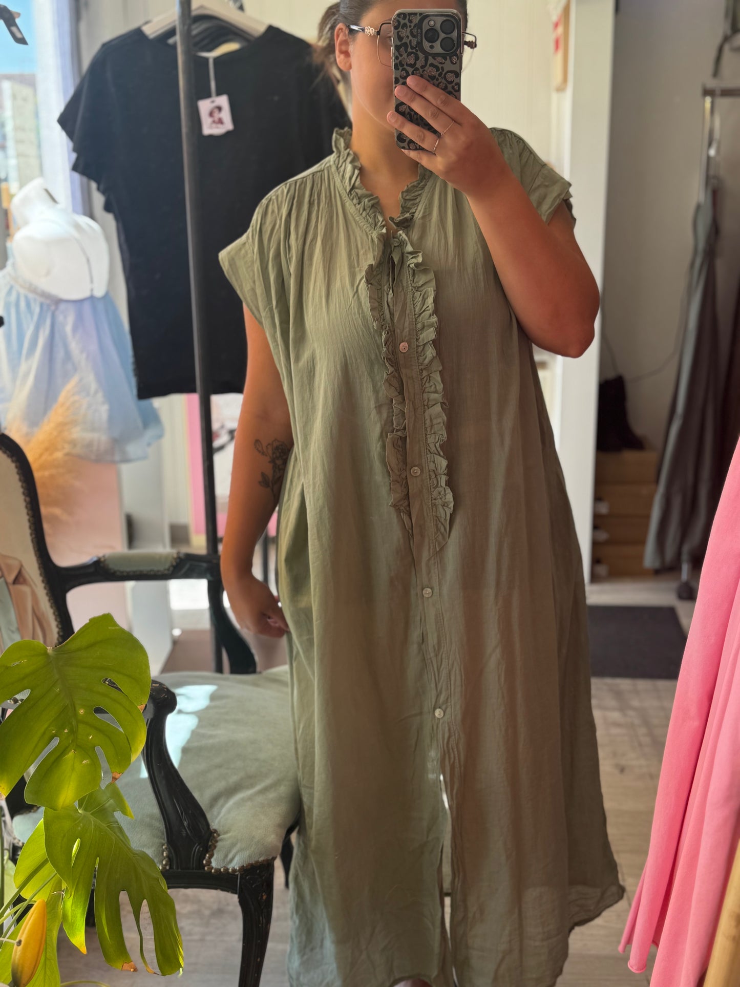 Robe maxi ample droite - Taille unique 36-46 (4 couleurs)