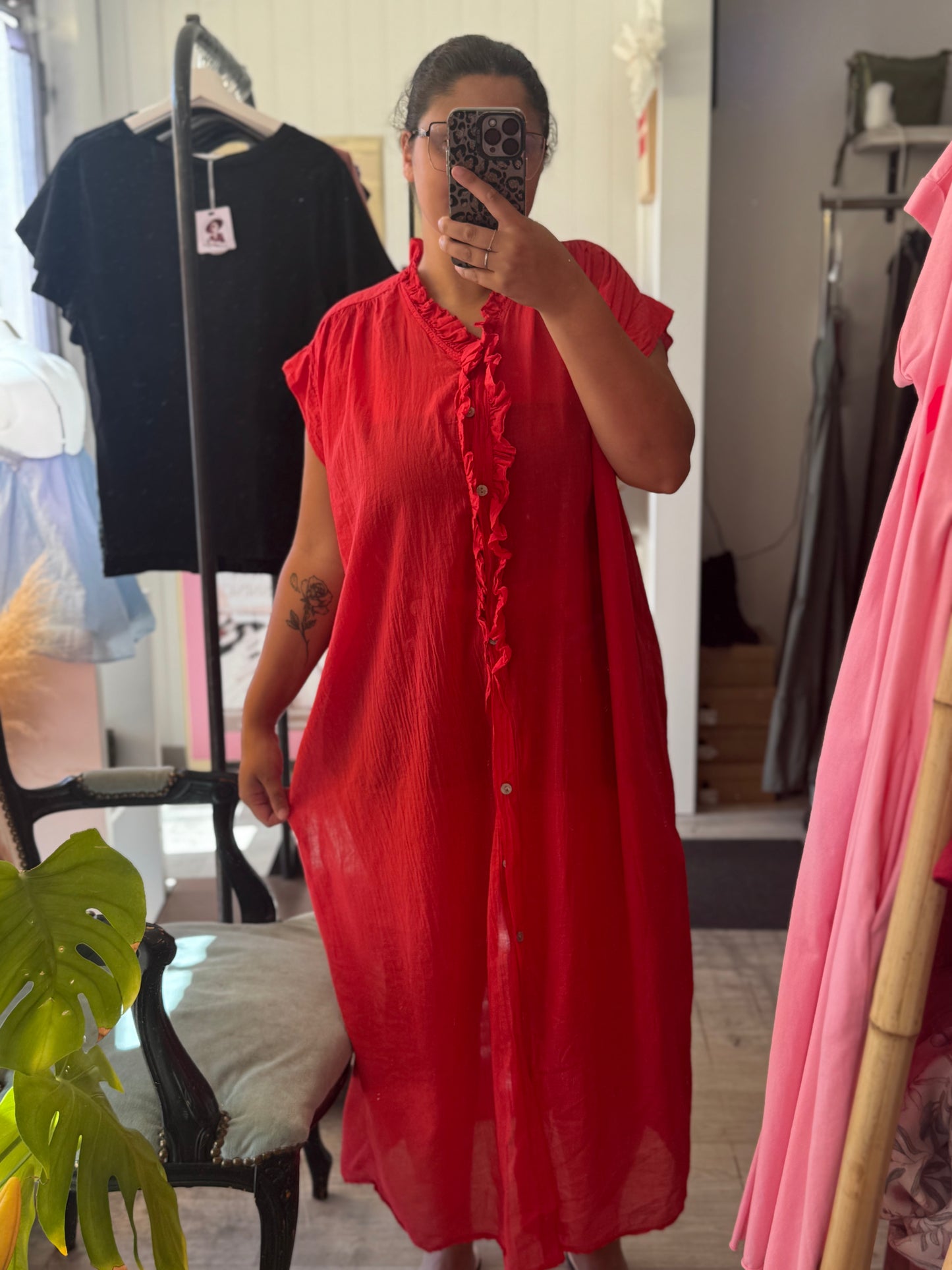 Robe maxi ample droite - Taille unique 36-46 (4 couleurs)