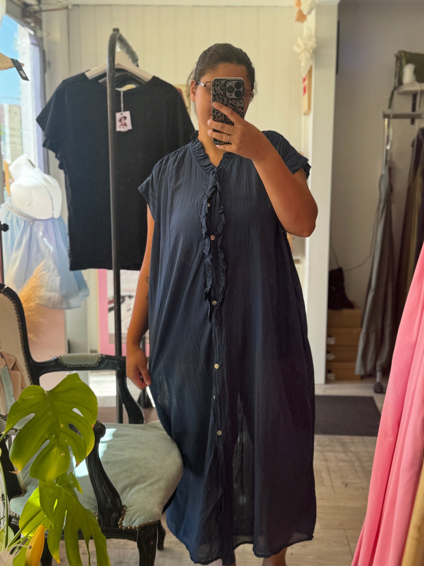 Robe maxi ample droite - Taille unique 36-46 (4 couleurs)