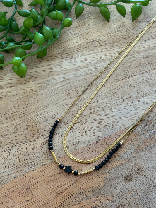 Collier doré double