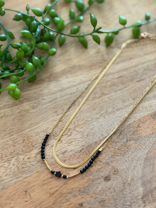 Collier doré double