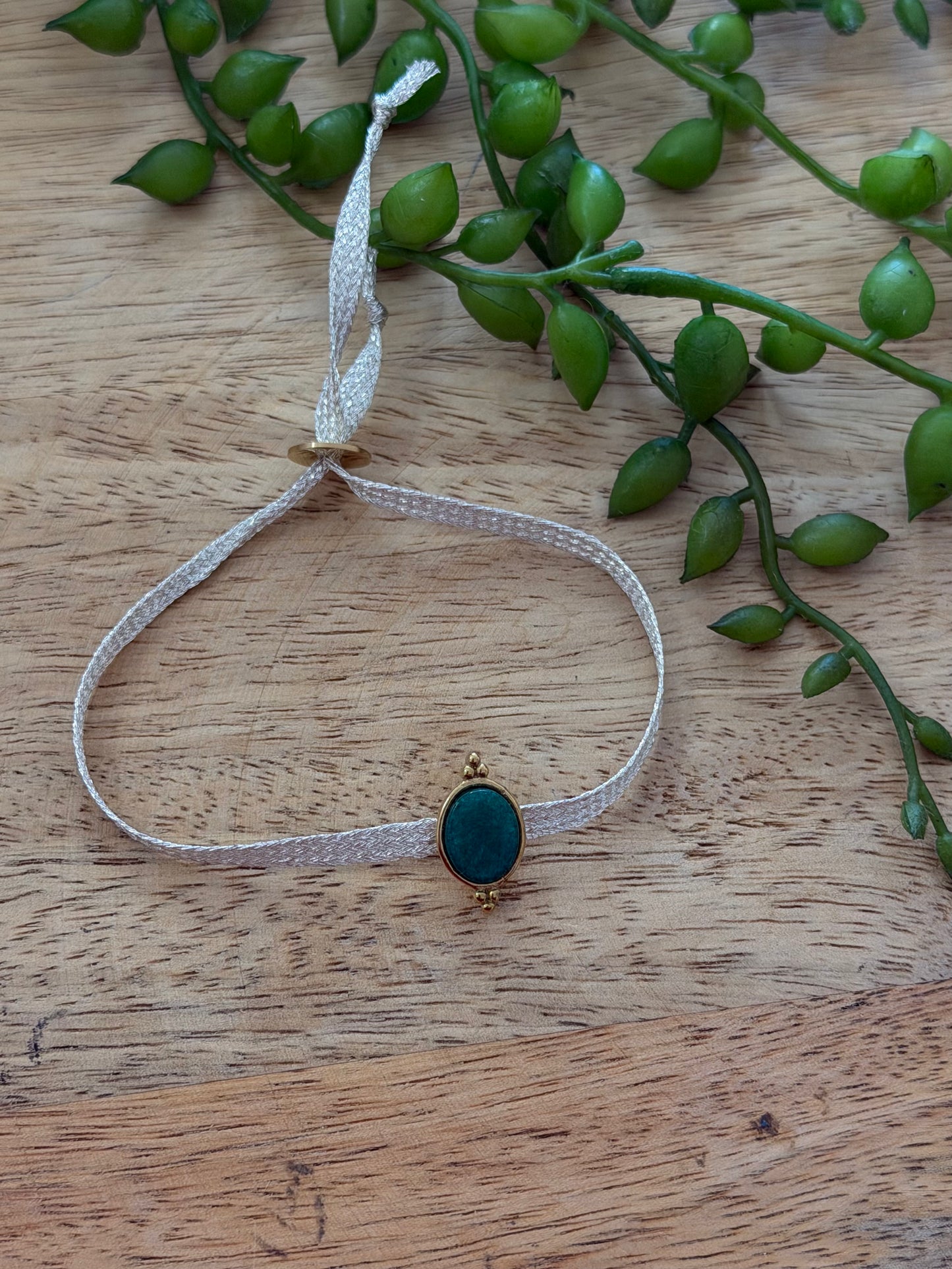 Bracelet cordon vert