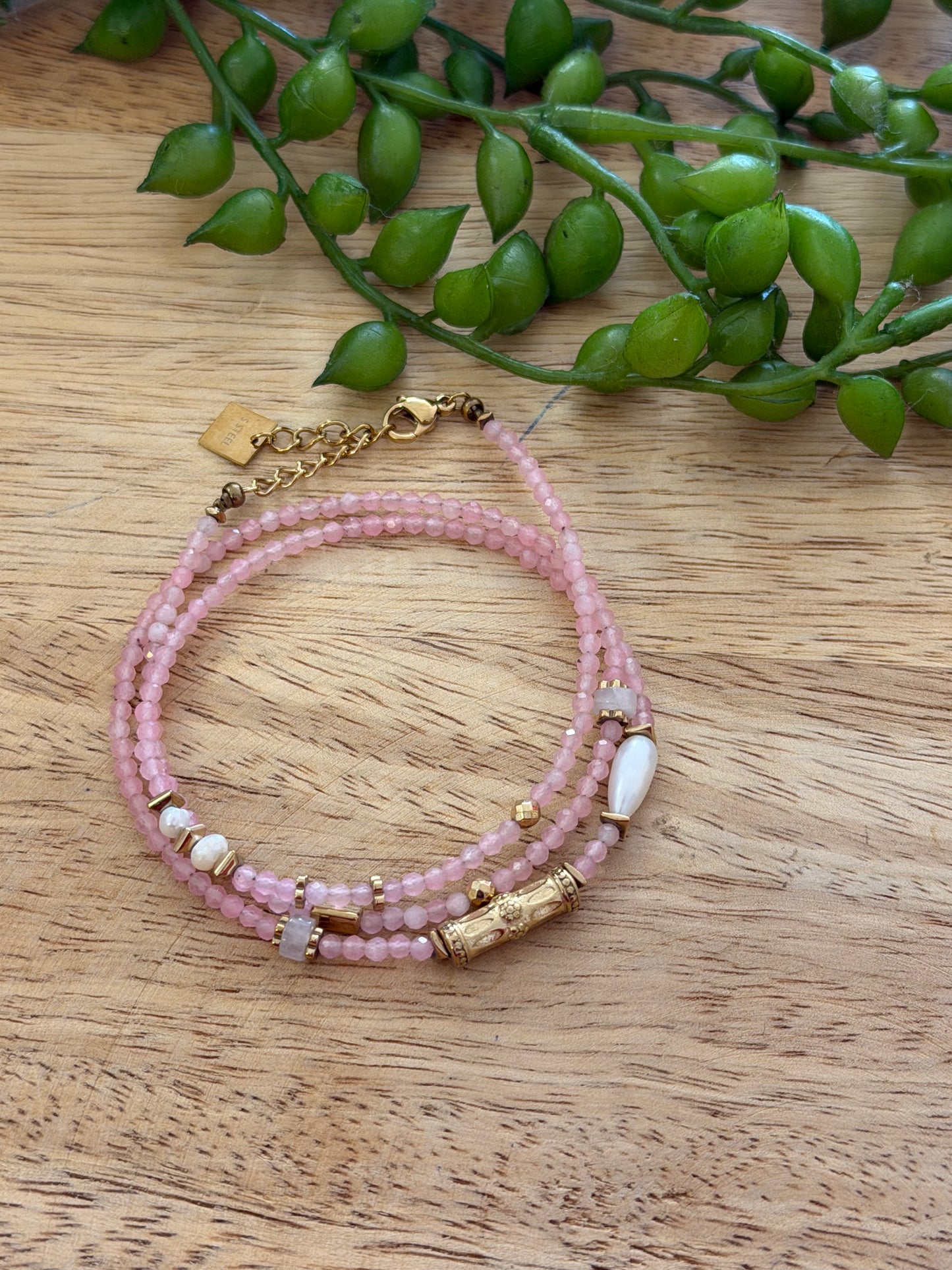 Bracelet multi-rangs rose