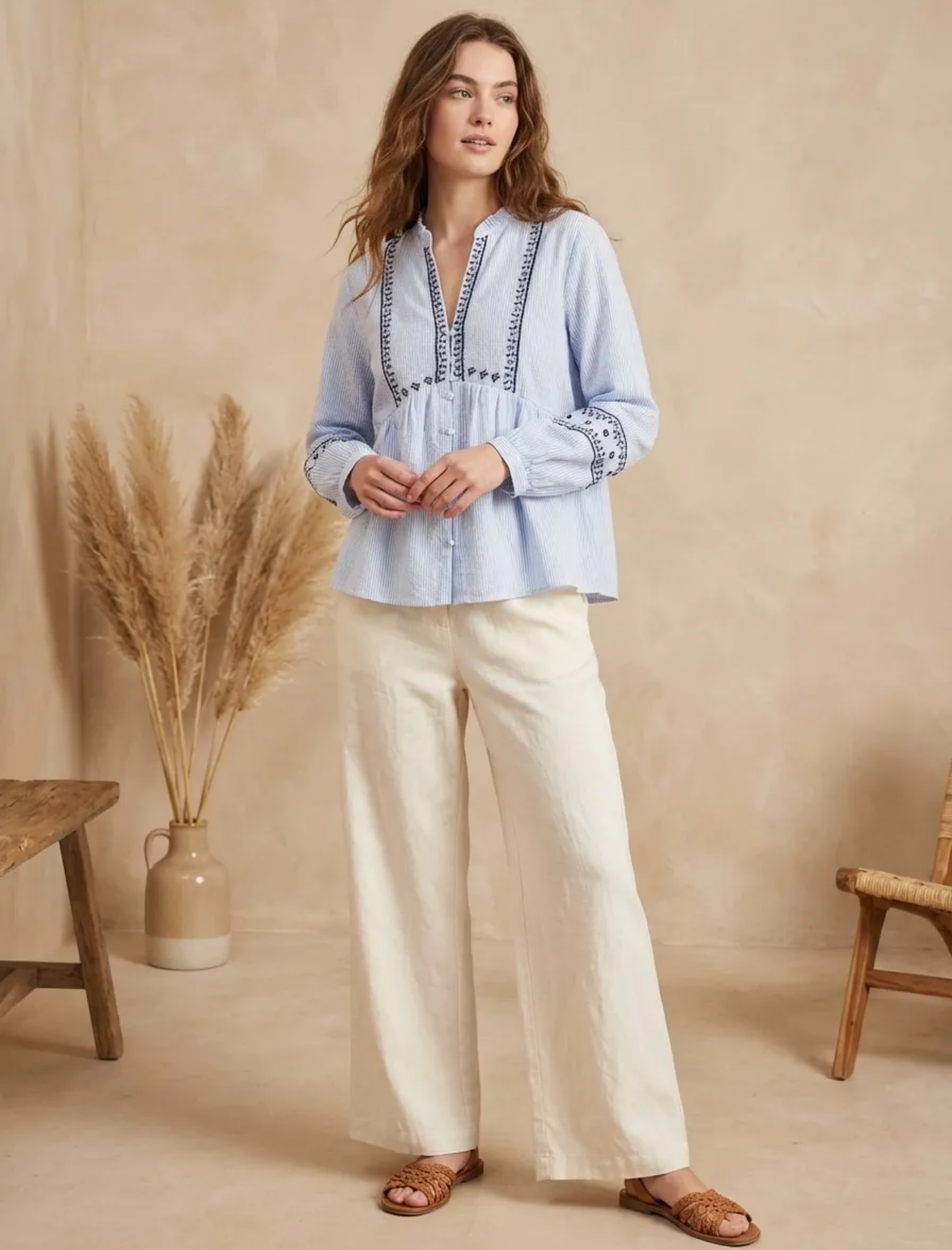 Blouse 100% coton – Taille S/M ou M/L (2 couleurs)