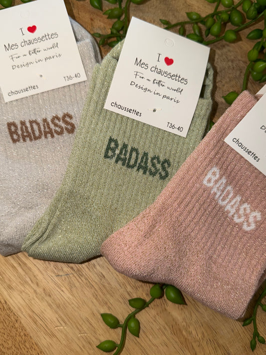 Chaussettes à paillettes "Badass" - TU 36/40 (3 couleurs)