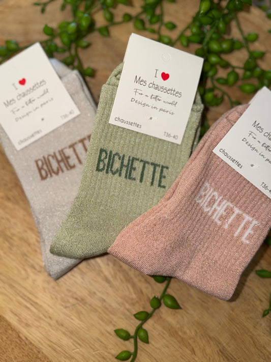 Chaussettes à paillettes "Bichette" - TU 36/40 (3 couleurs)