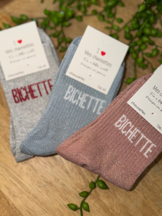 Chaussettes à paillettes "Bichette" - TU 36/40 (3 couleurs)
