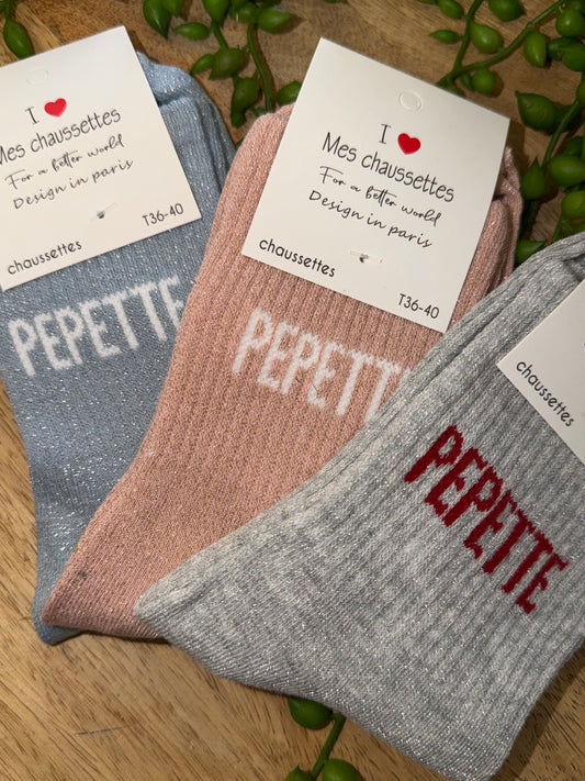 Chaussettes à paillettes "Pepette" - TU 36/40 (3 couleurs)
