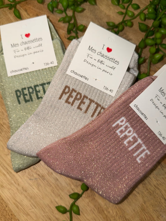 Chaussettes à paillettes "Pepette" - TU 36/40 (3 couleurs)