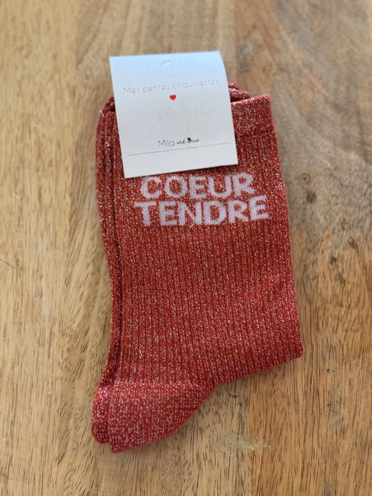 Chaussettes à paillettes "coeur tendre" - TU 36/40