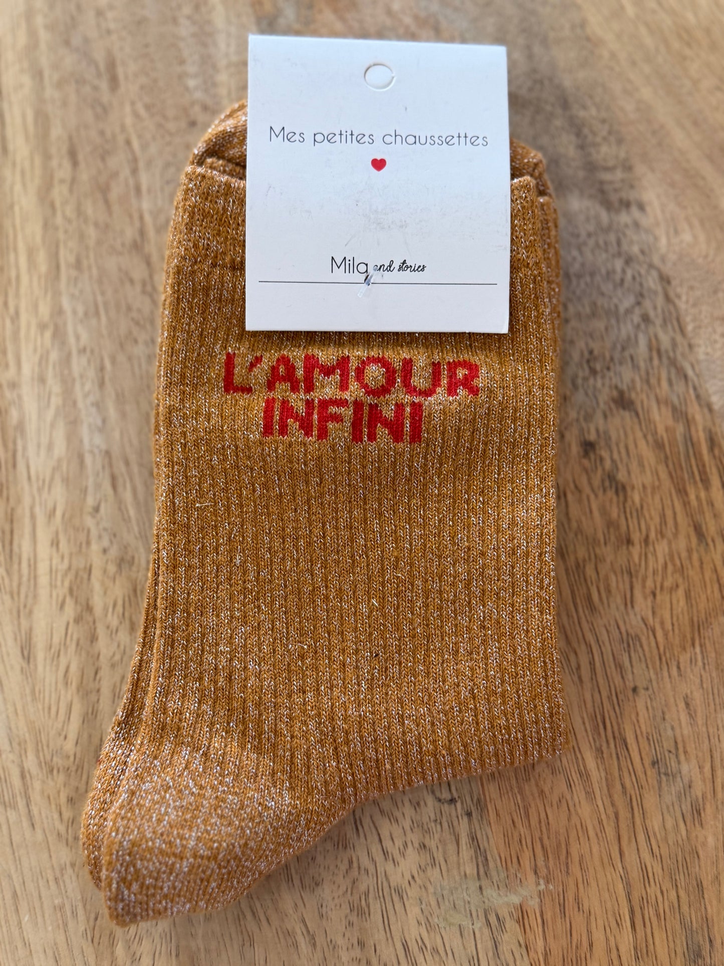 Chaussettes à paillettes "l'amour infini" - TU 36/40