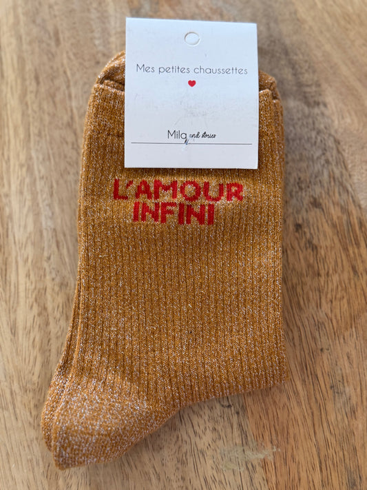 Chaussettes à paillettes "l'amour infini" - TU 36/40