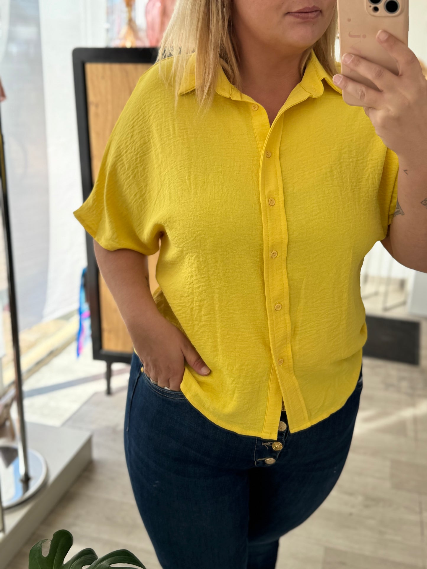Blouse jaune – Taille unique 34-42