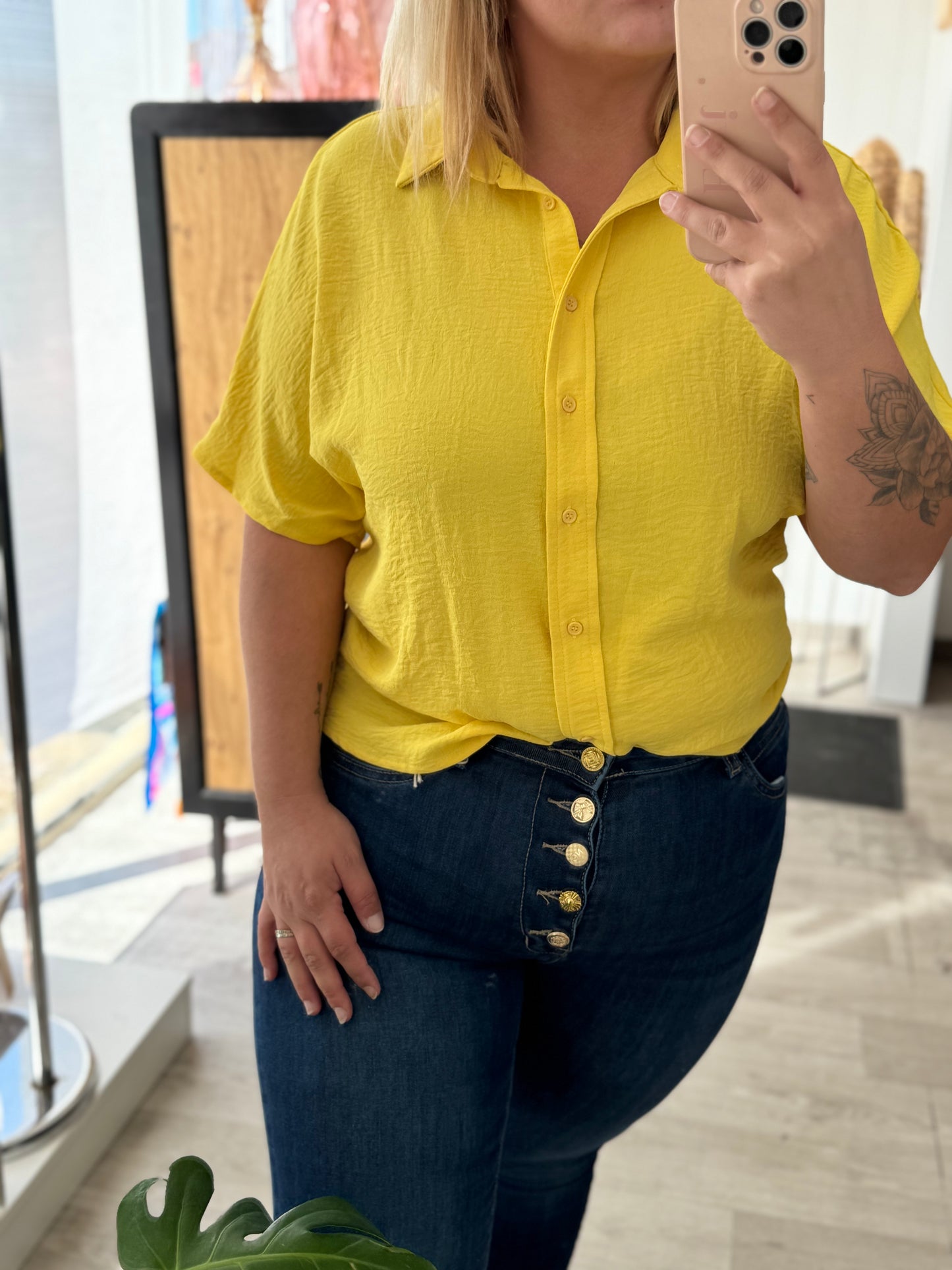 Blouse jaune – Taille unique 34-42