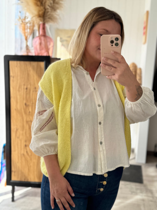 Gilet sans manches jaune – Taille unique 34-46