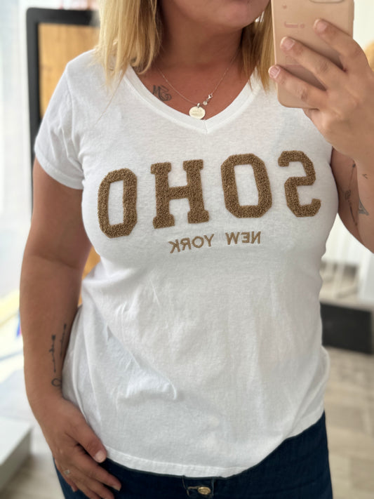 t shirt marron bouclette soho