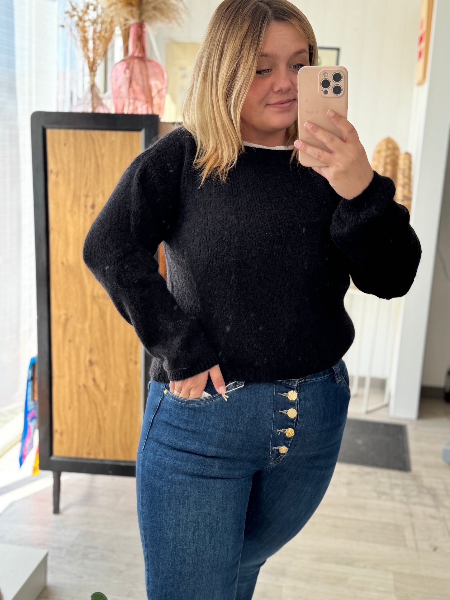 ⭐️Pull femme Marguerite Marie Ile de Ré noir – taille unique 34-46