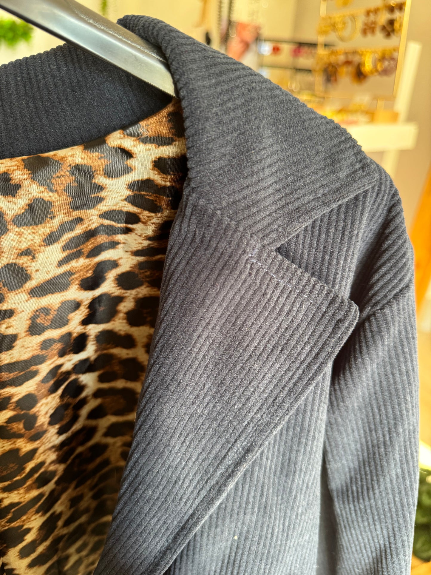 Veste en velours motif léopard (4 couleurs)