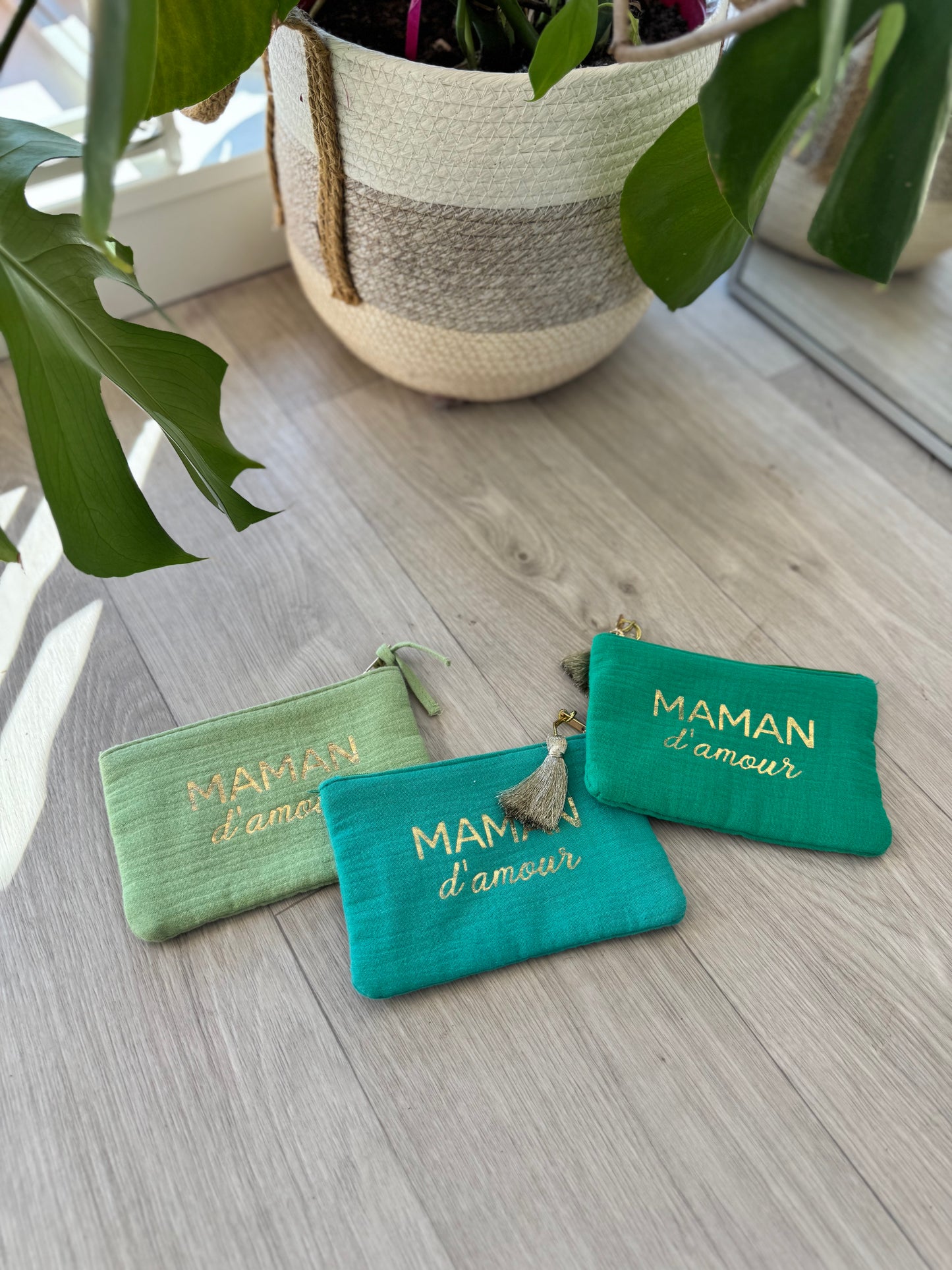Petite pochette "Maman d'amour" (3 modèles)