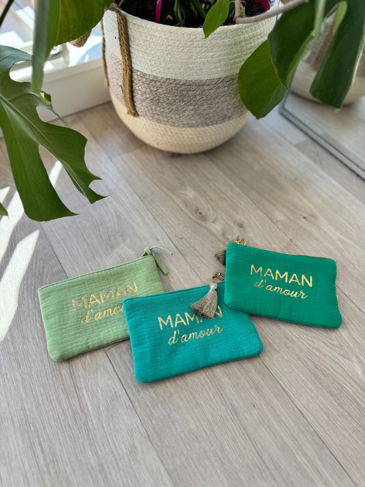 Petite pochette "Maman d'amour" (3 modèles)