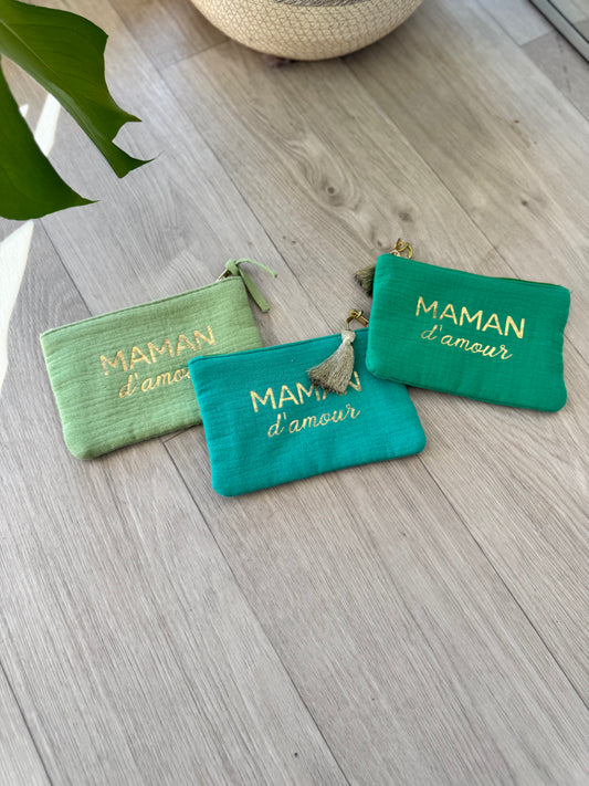 Petite pochette "Maman d'amour" (3 modèles)