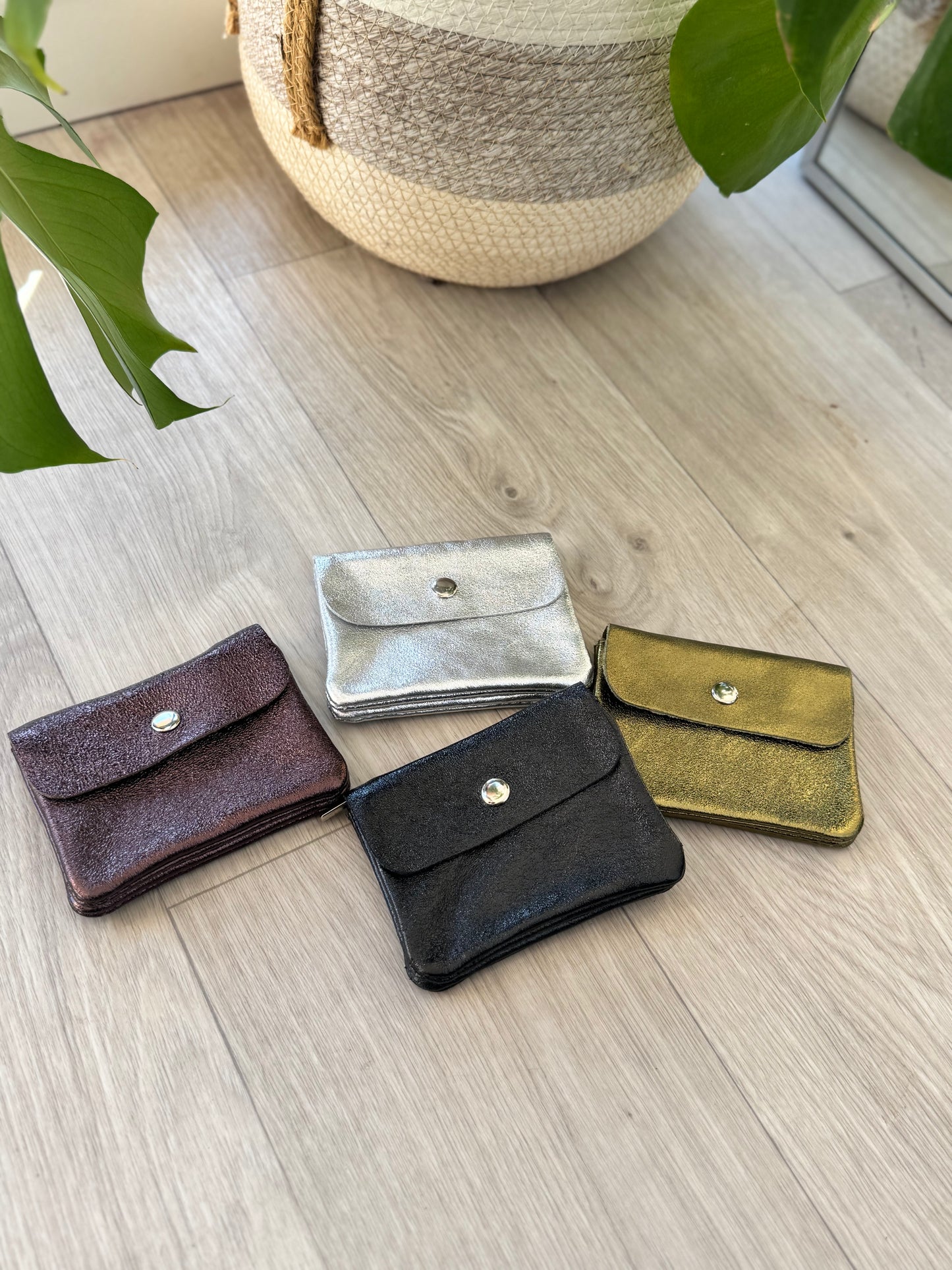 Petit porte-monnaie à rabat 11,5x9 cm (4 couleurs)