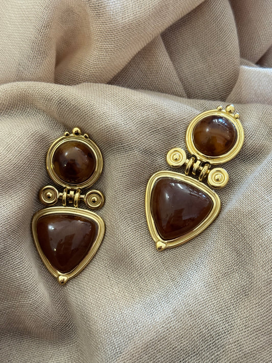 Boucles d’oreilles dorées en acier inoxydable