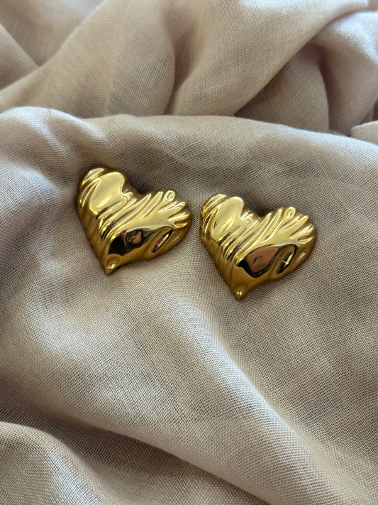 Boucles d’oreilles coeurs en acier inoxydable (2 couleurs)