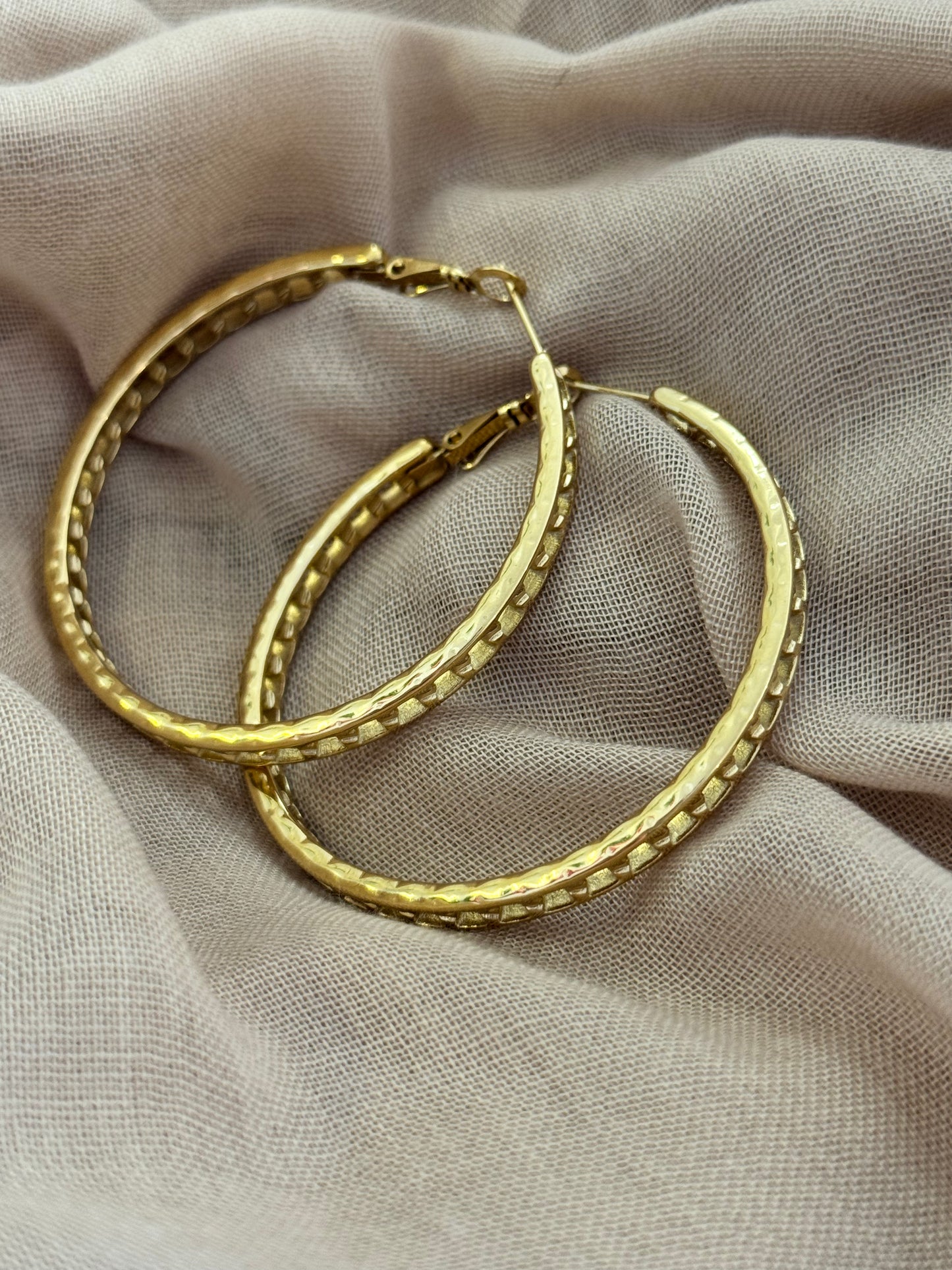 Boucles d’oreilles créole dorées en acier inoxydable