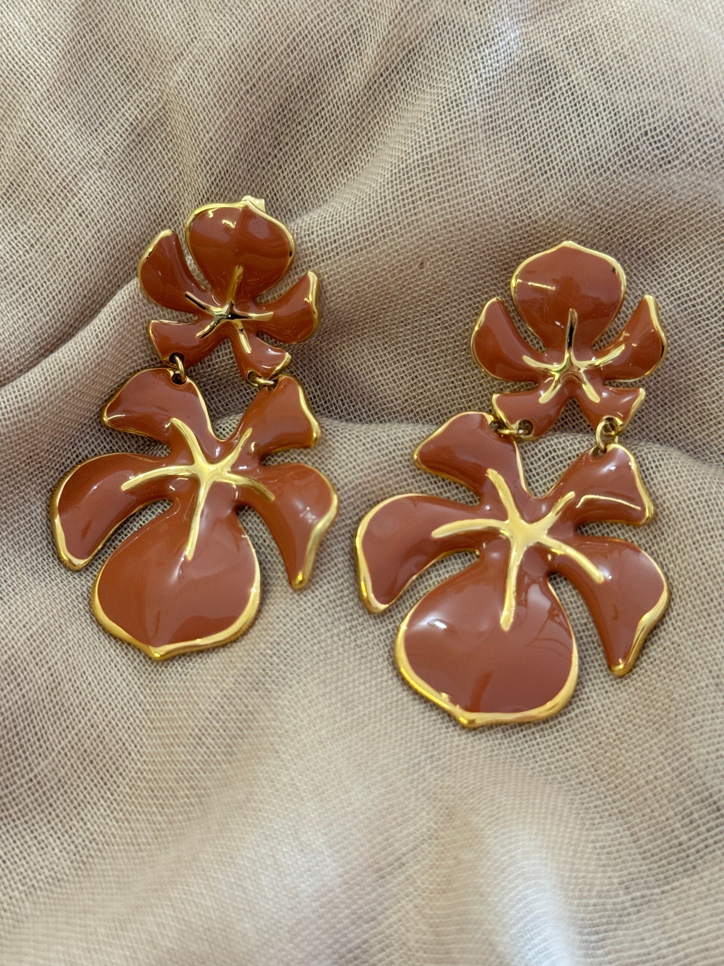 Boucles d’oreilles dorées en acier inoxydable