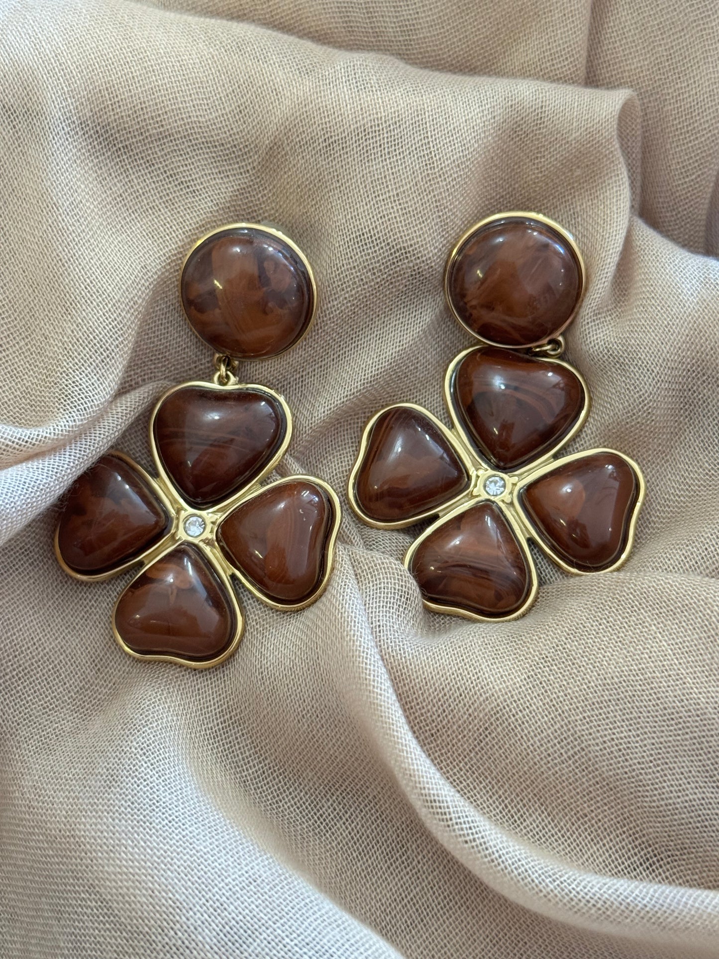 Boucles d’oreilles dorées en acier inoxydable