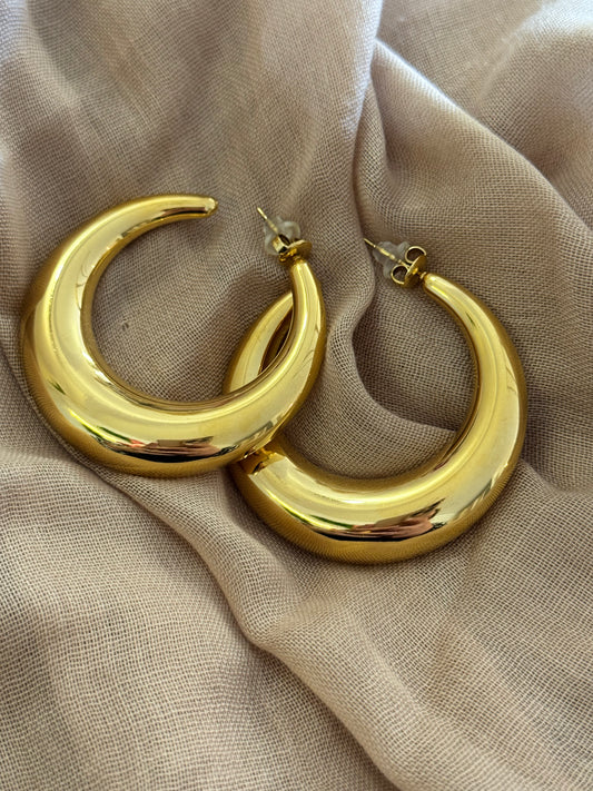 Boucles d’oreilles créole dorées en acier inoxydable