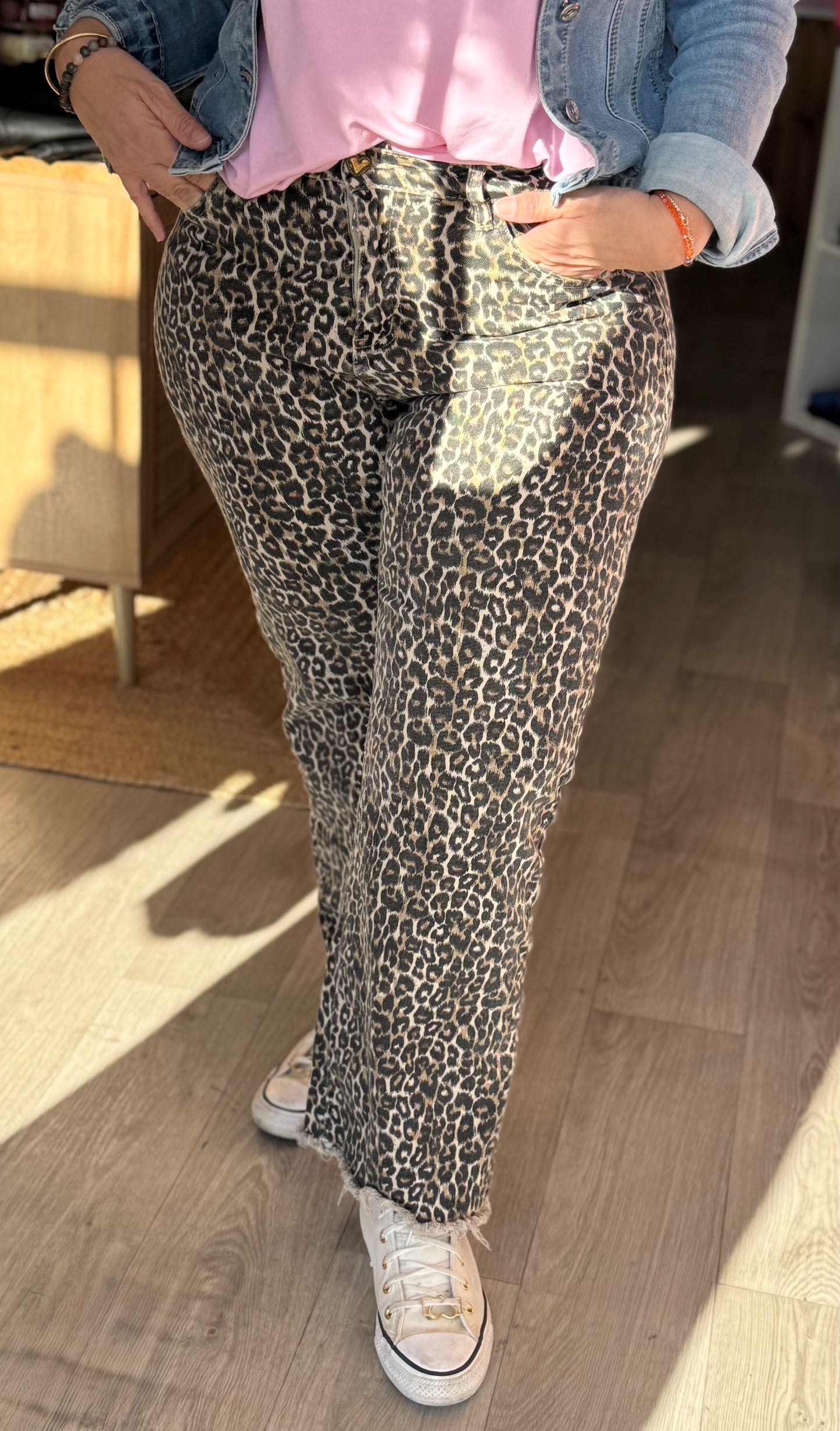 Jean imprimé léopard Wide leg – Du 36 au 44