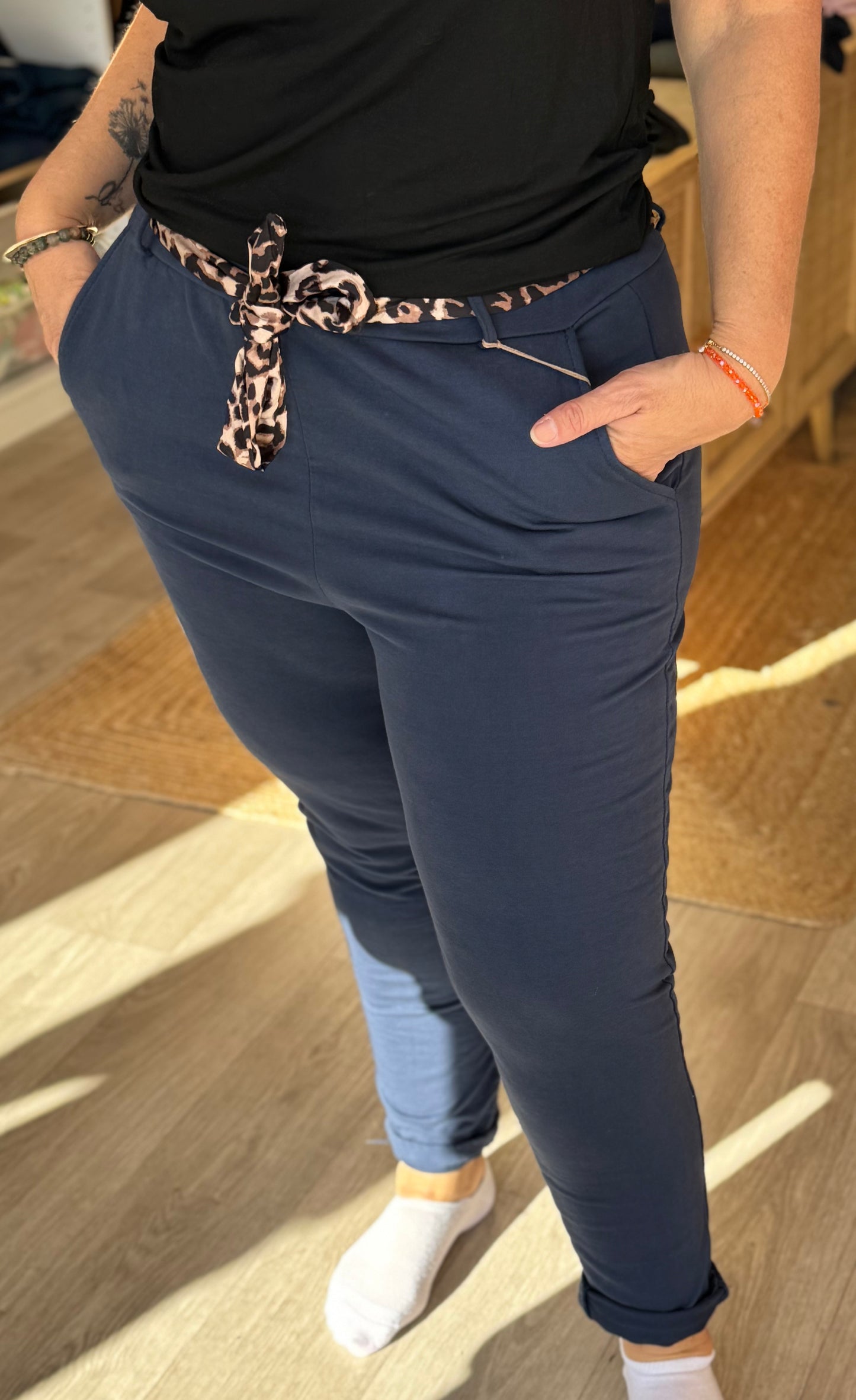 Pantalon ceinture léopard– Taille unique 34/42 (2 couleurs)