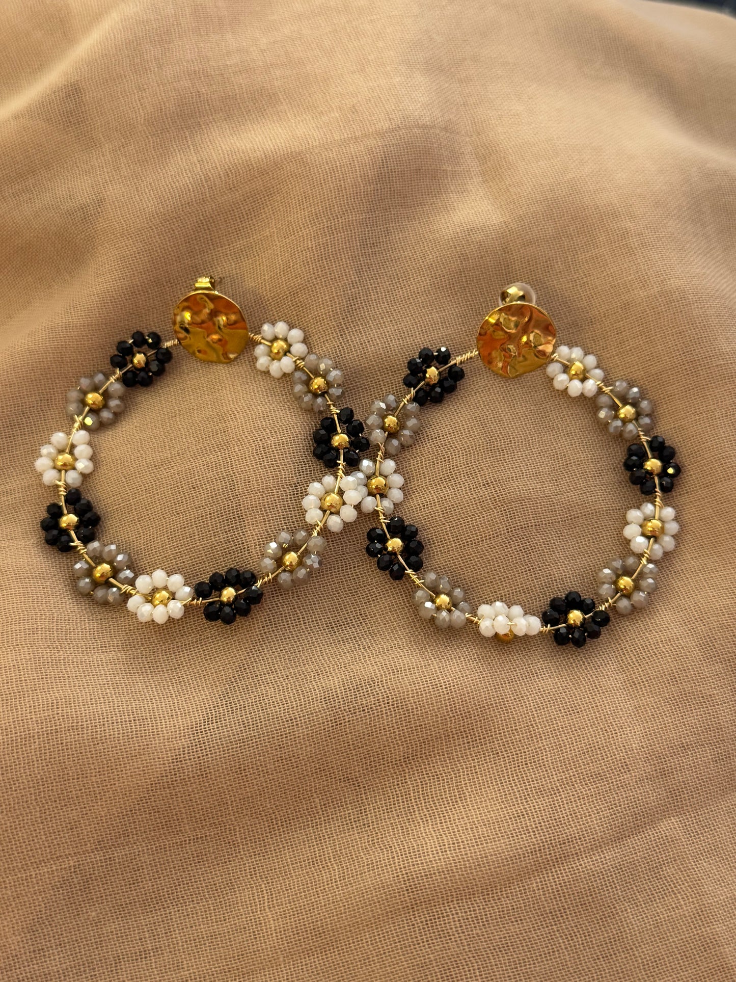 Boucles d’oreilles marguerite en acier inoxydable doré