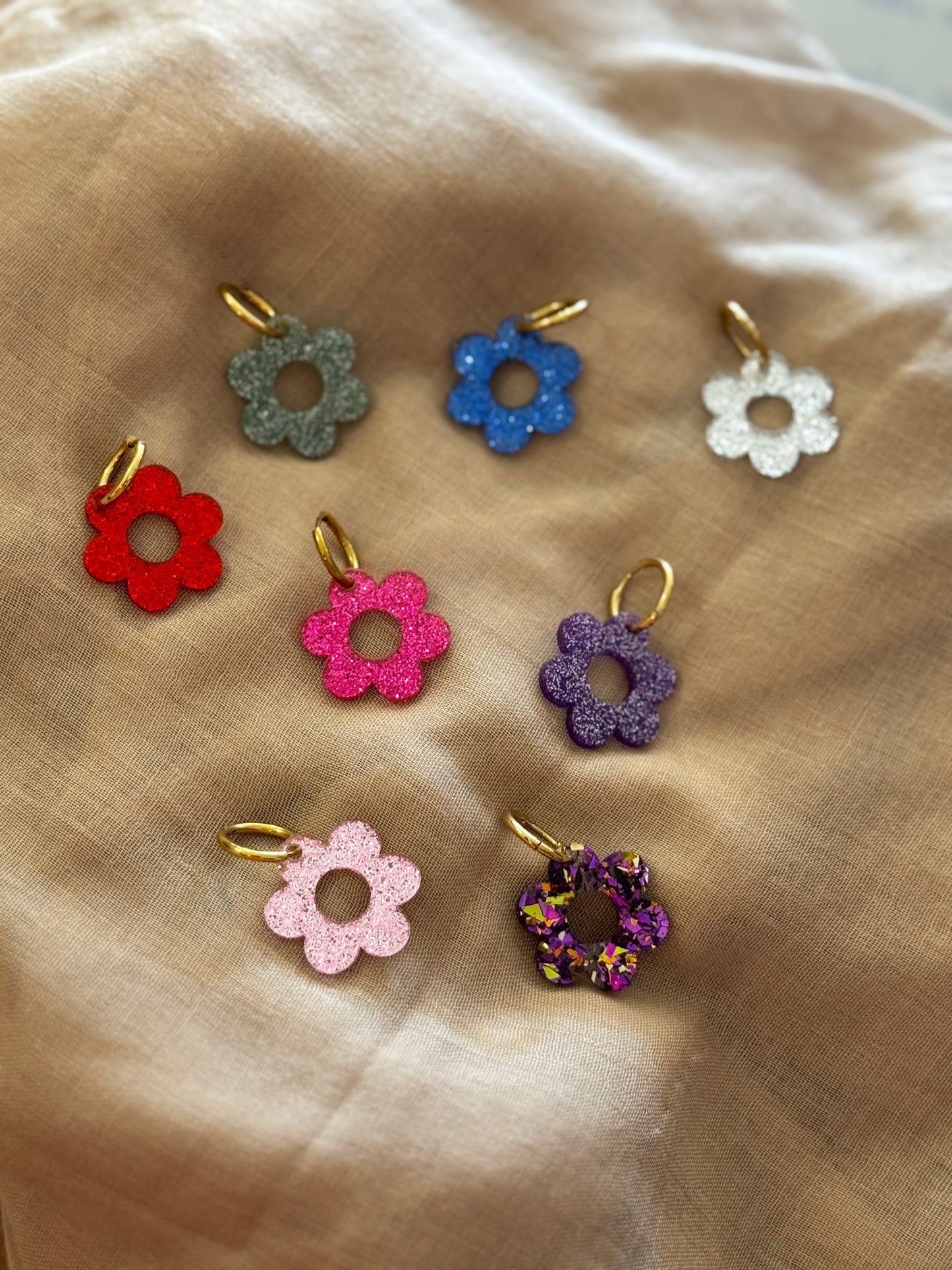 Boucles d’oreilles pampilles fleurs en acier inoxydable (8 couleurs)