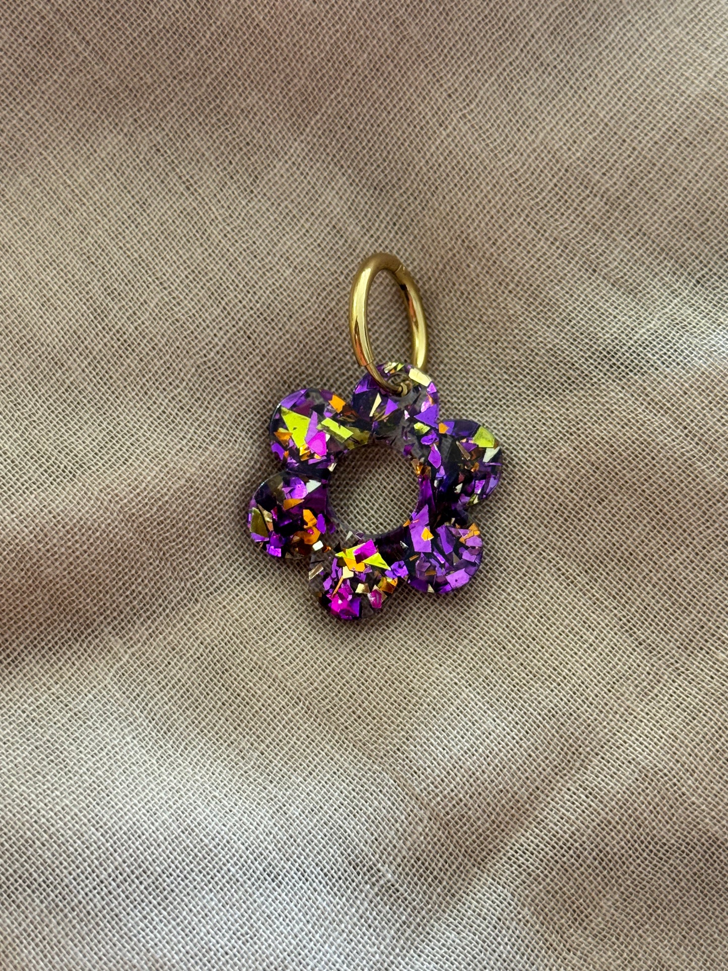 Boucles d’oreilles pampilles fleurs en acier inoxydable (8 couleurs)