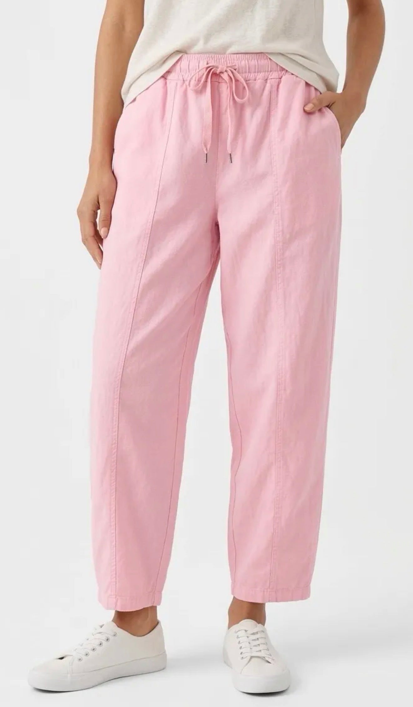 Pantalon ample coupe barrel rose -Taille unique 36-46