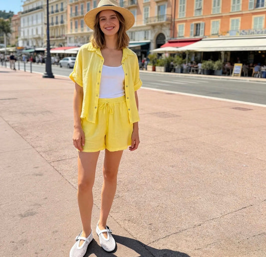 Short en lin – Taille unique 36 au 44 (5 couleurs)