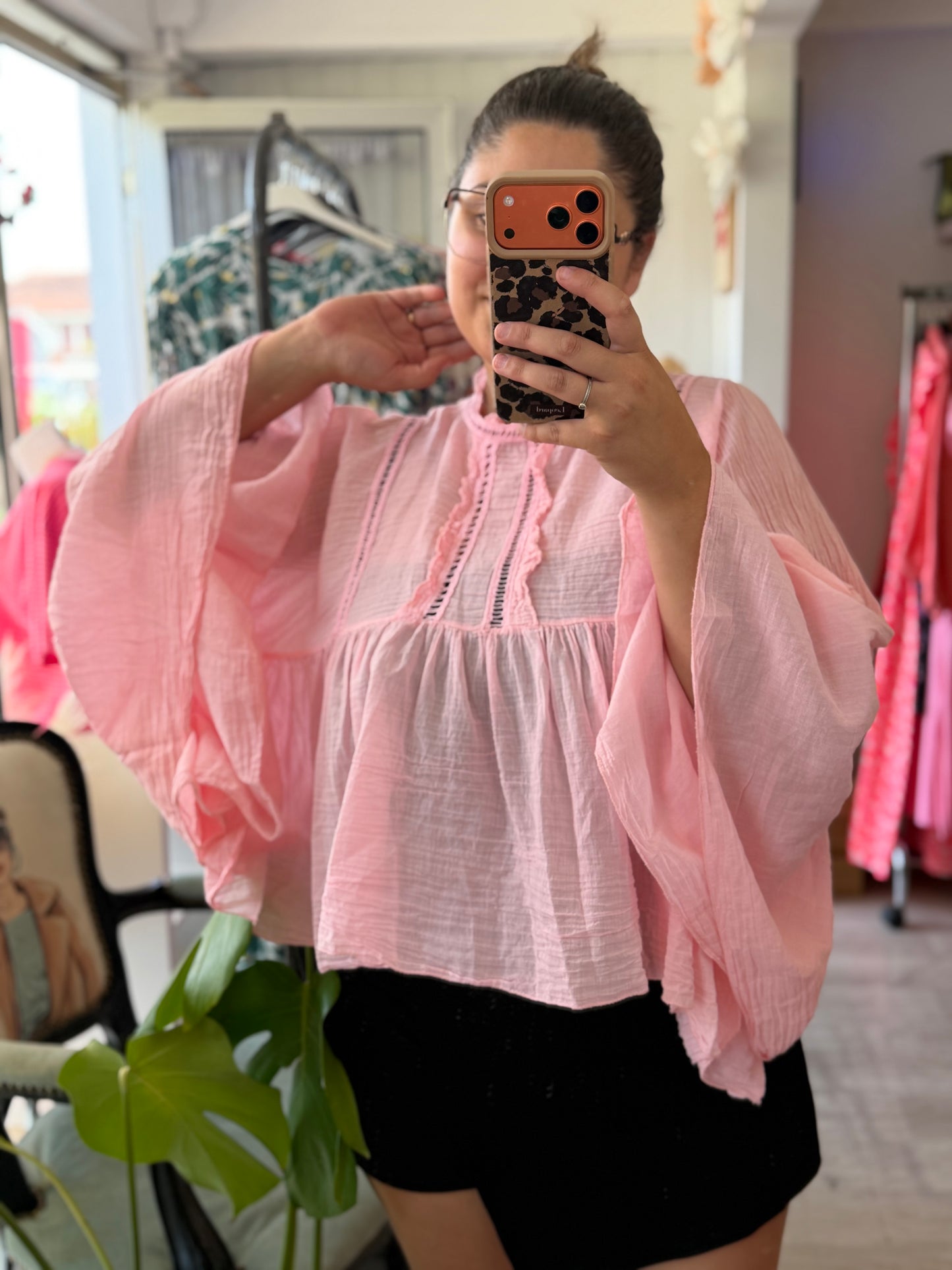 Blouse ample - Taille unique 36-50 (2 couleurs)